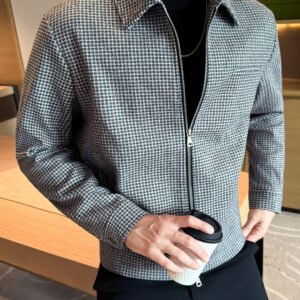 Alternative view of Fashionable Houndstooth Men's Wool Jacket