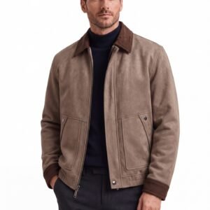 2026 Autumn Winter New Suede Collar Jacket For Men, Cross-Border Foreign Trade Business Casual Jacket For Men