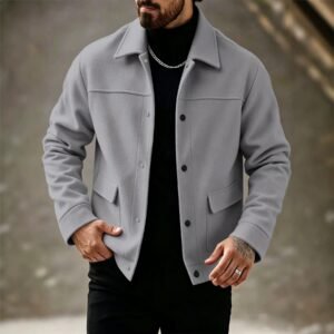 Alternative view of Men's Fashionable Wool Jacket Coat