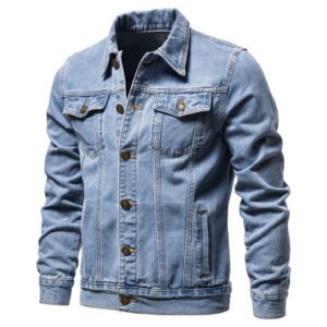 2026 Autumn Winter European Size Trendy Men's Denim Jacket Cotton Fashion Casual Slim Fit Men's Coat Trendy Brand