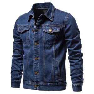 Alternative view of 2026 Autumn Winter European Size Trendy Men's Denim Jacket Cotton Fashion Casual Slim Fit Men's Coat Trendy Brand